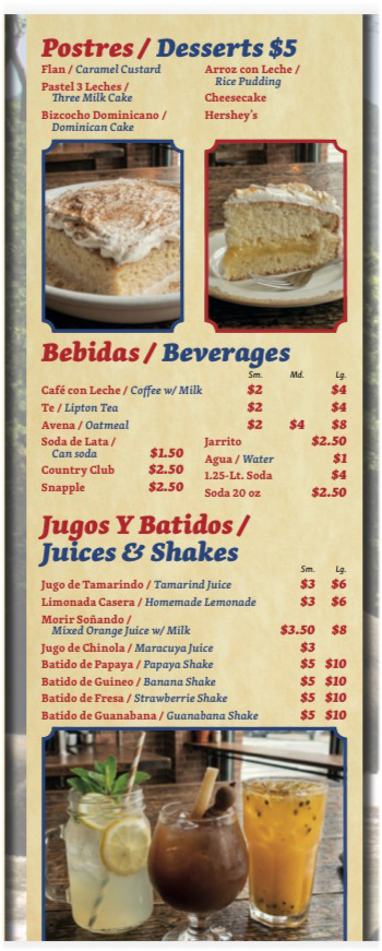 menu