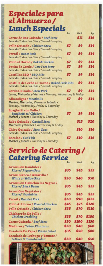 menu
