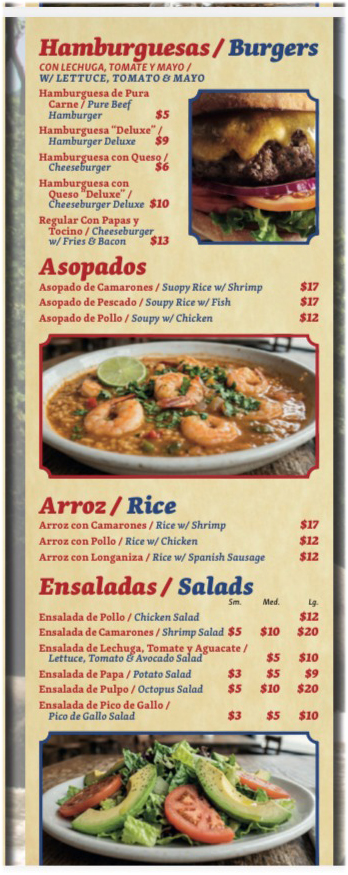menu